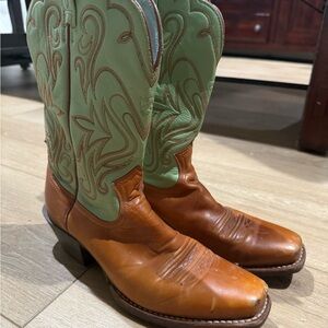 Ariat Brown and Green Cowgirl Boots